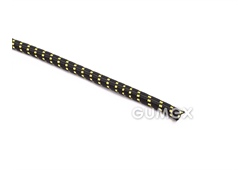 Gummiseile für Bungee-Trampoline und Fitness, 9mm, Gummigewebe/PES-Geflecht, schwarz-gelb, 